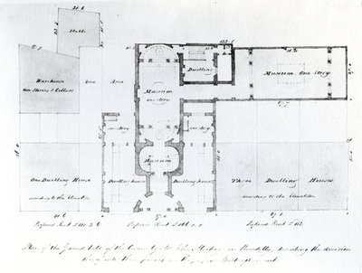 Proposed Floor Plan for the Egyptian Hall, Picadilly, 1810 by English School