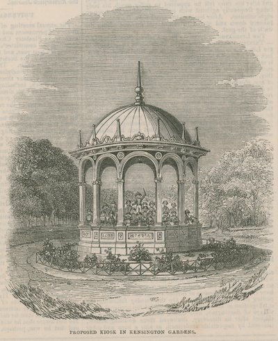 Proposed kiosk in Kensington Gardens, London by English School