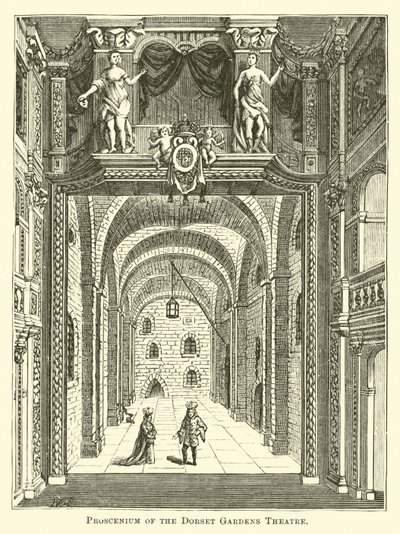 Proscenium of the Dorset Gardens Theatre by English School
