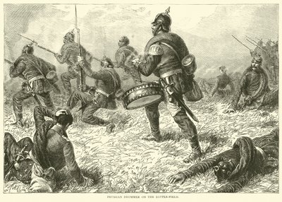 Prussian drummer on the battle-field, September 1870 by English School