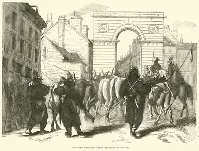 Prussian Foraging Troop Bringing in Cattle, October 1870 by English School