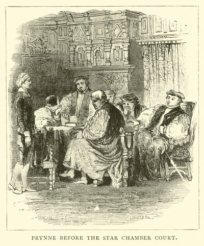 Prynne before the Star Chamber Court by English School