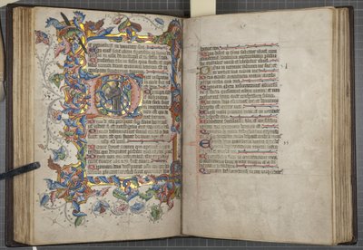 Psalter with Sarum Use Calendar, Fol 40 verso 41 recto, c.1425-75 by English School