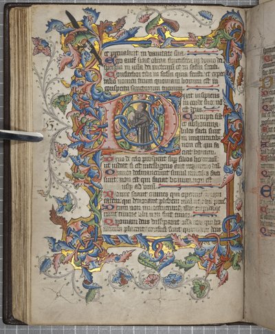 Psalter with Sarum use calendar, Fol 40 verso, c.1425-75 by English School