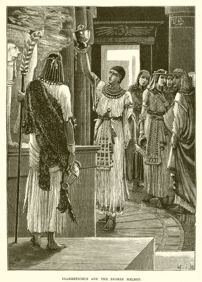 Psammetichus and the Bronze Helmet by English School