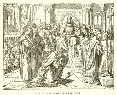 Public Penance of Louis the Pious by English School