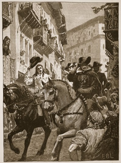 Public Reception of Prince Charles in Madrid, Illustration from Cassell