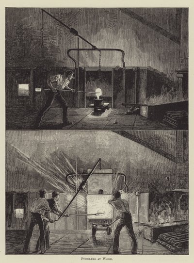 Puddlers at Work by English School