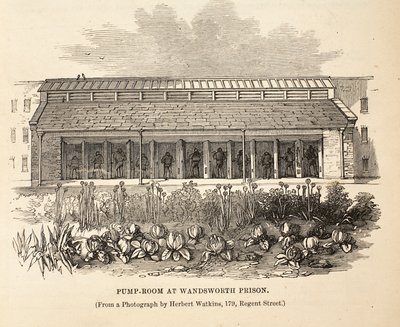 Pump-room at Wandsworth Prison, illustration from The Criminal Prisons of London and Scenes from Prison Life by Henry Mayhew and John Binny, pub. 1862 by English School