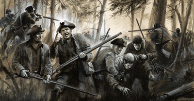 Pursued by British soldiers, George Washington