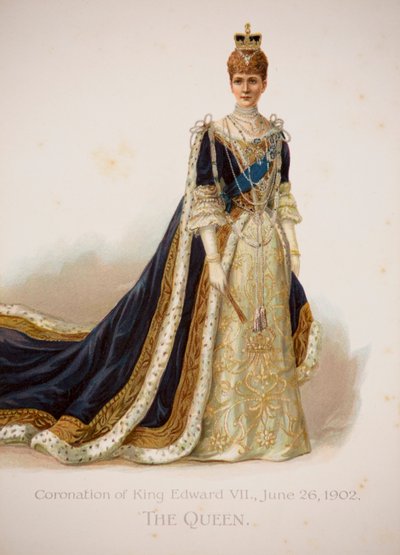 Queen Alexandra in her coronation robes by English School