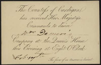 Queen Charlotte Invites Mrs. Damer to the Queen