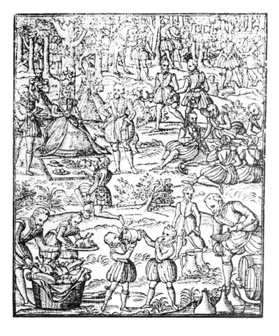 Queen Elizabeth I at a Hunt Picnic, plate from 