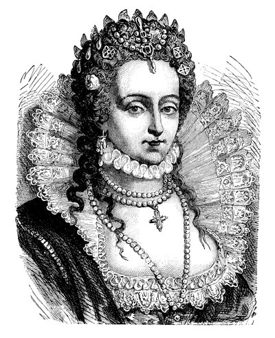 Queen Elizabeth I (colour litho) by English School