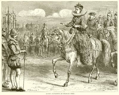 Queen Elizabeth at Tilbury Fort by English School
