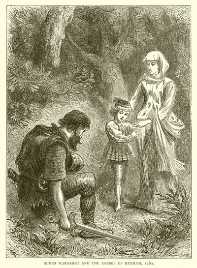 Queen Margaret and the Robber of Hexham, 1460 by English School