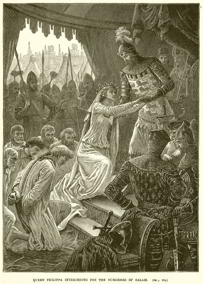 Queen Philippa interceding for the Burgesses of Calais by English School
