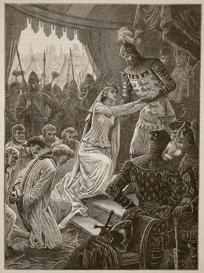 Queen Philippa interceding for the Burghers of Calais (Illustration from Cassell