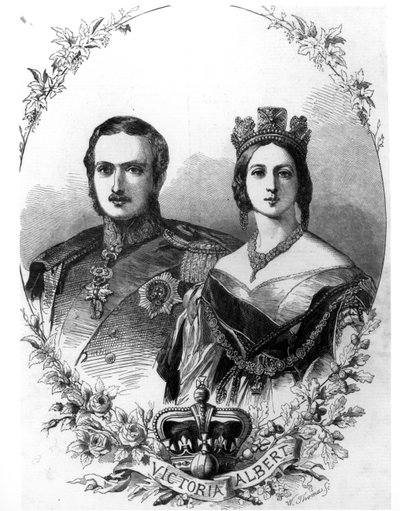 Queen Victoria (1819-1901) and Prince Albert (1819-61) engraved by W. Thomas by English School