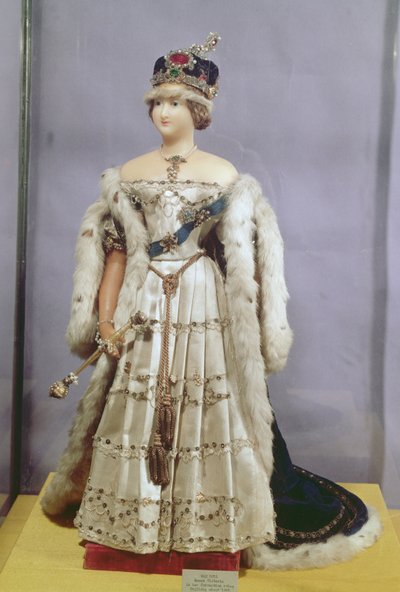 Queen Victoria doll dressed in her Coronation Robes by English School