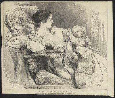 Queen Victoria and the Prince of Wales by English School