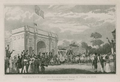 Queen Victoria Leaving Buckingham Palace, 28 June 1838 by English School