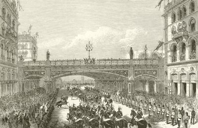 Queen Victoria Opening Holborn Viaduct, 1869 by English School