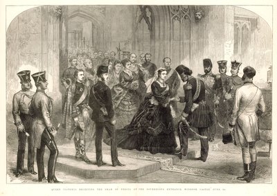 Queen Victoria Receiving the Shah of Persia by English School