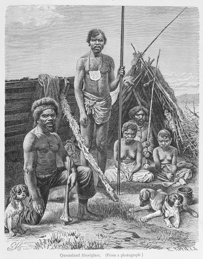 Queensland Aborigines, engraved from a photograph by E. Krell, from 