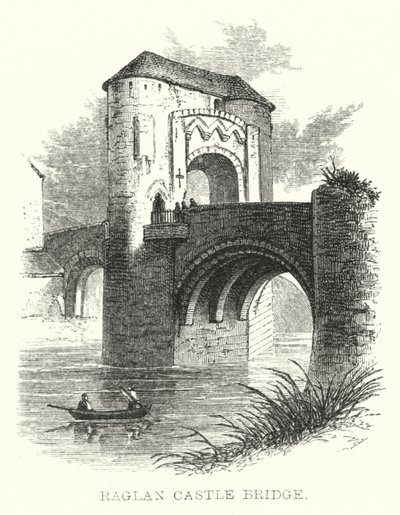 Raglan Castle Bridge by English School