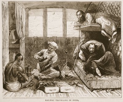 Railway Travelling in India, illustration from Cassell