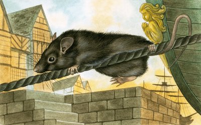 Rat leaving a ship by English School