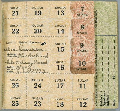 Ration Book for William Pearson, Chorleywood, Hertfordshire by English School
