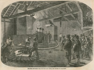 Recasting the great bell for the Clock Tower, New Houses of Parliament by English School
