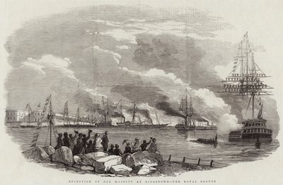 Reception of Her Majesty at Kingstown, the Royal Salute by English School