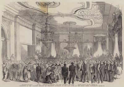 Reception of the Japanese Embassy by President Buchanan in the East Room of the White House, Washington by English School
