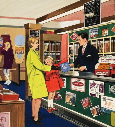 Record shop assistant by English School