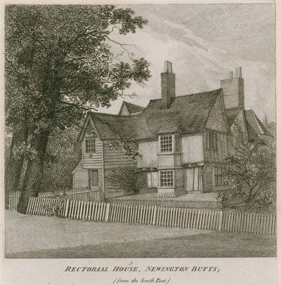 Rectorial House at Newington Butts, Southwark, London, from the south east by English School