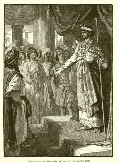 Rehoboam Accepting the Advice of the Young Men by English School