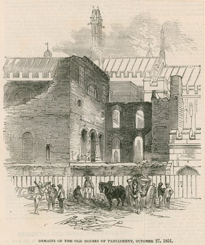 Remains of the Old Houses of Parliament, 27 October 1851 by English School