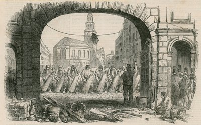 Repavement of The Strand, London by English School