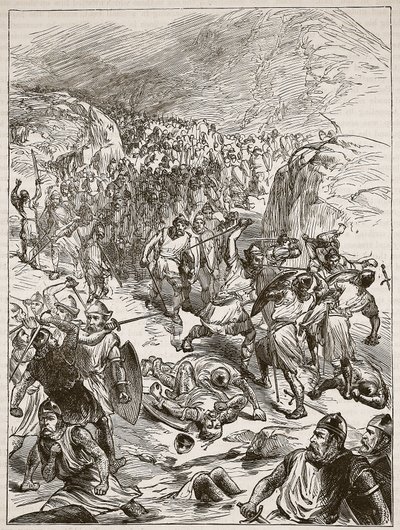 Repulse of the English at Corwen (Illustration from Cassell