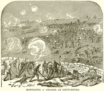 Repulsing a Charge at Gettysburg by English School