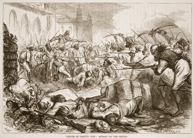 Rescue of Cheyte Sing: Attack on the Sepoys, Illustration from Cassell