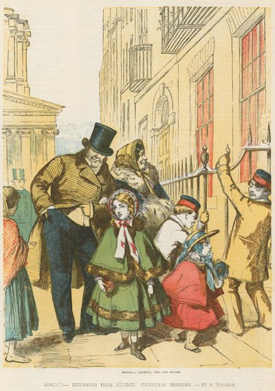 Returning from Church on Christmas Morning by English School