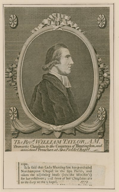 Reverend William Taylor, Spa Fields Chapel, Clerkenwell by English School