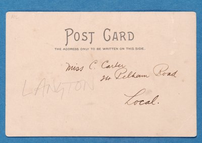 Reverse side of J.E. Doig (Sunderland) Saving a Goal postcard by English School