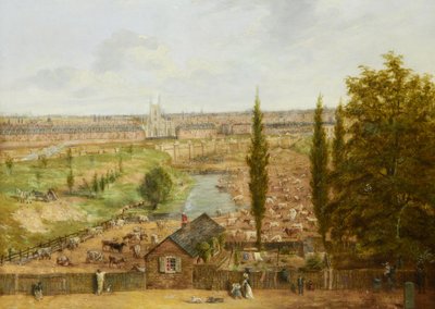Rhobess Farm in 1844 (now Ampthill Square in Camden, London) by English School