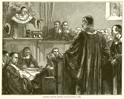 Richard Baxter before Judge Jeffreys, 1685 by English School