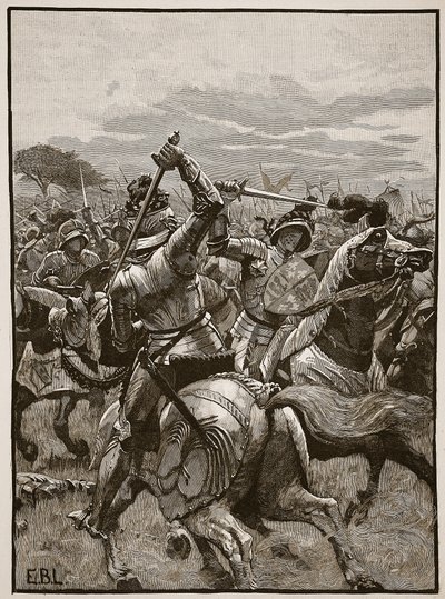 Richard III at the Battle of Bosworth, Illustration from Cassell